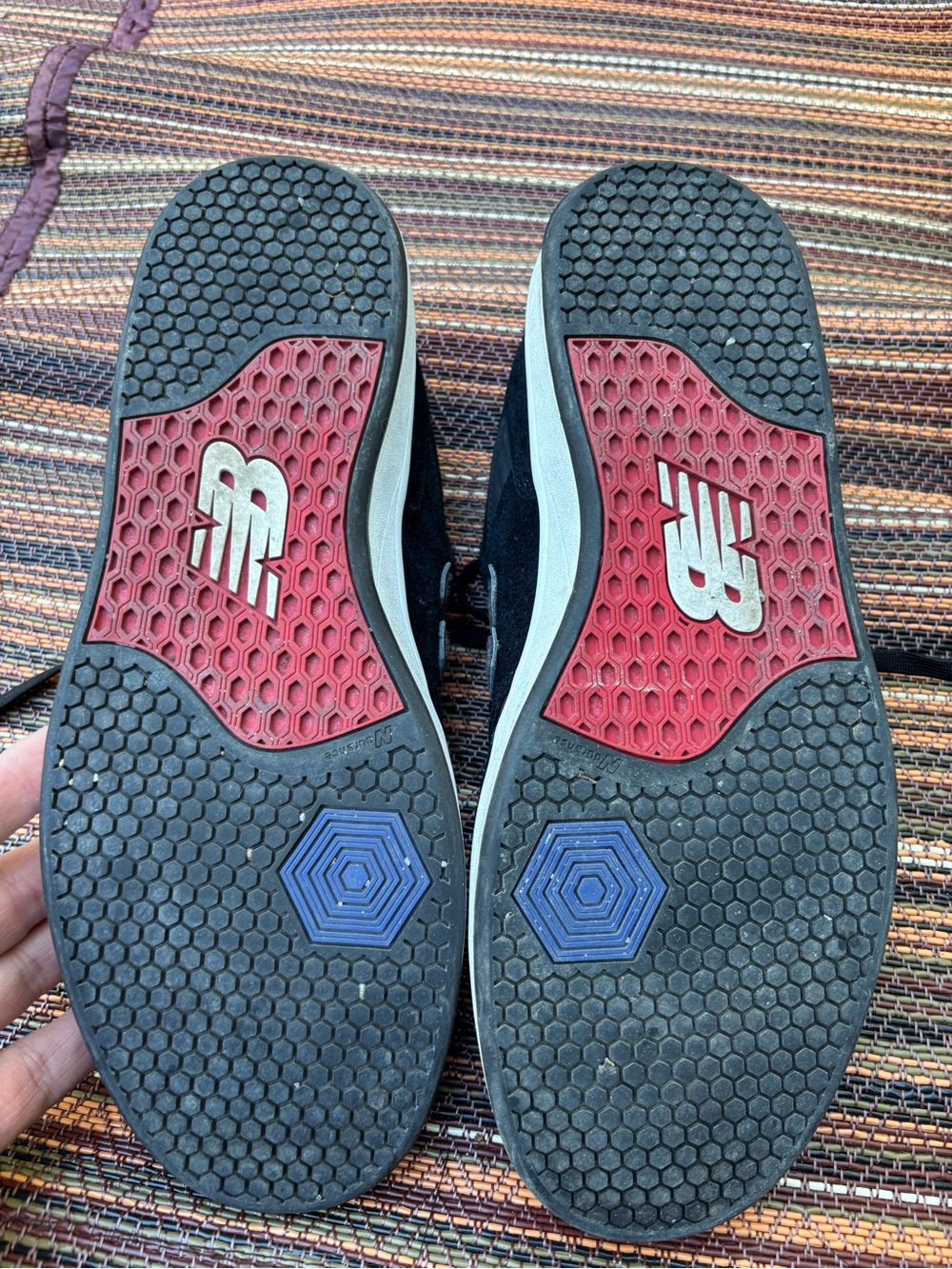 New Balance Men’s Black and Red Suede Sneakers - Picture 5 of 6